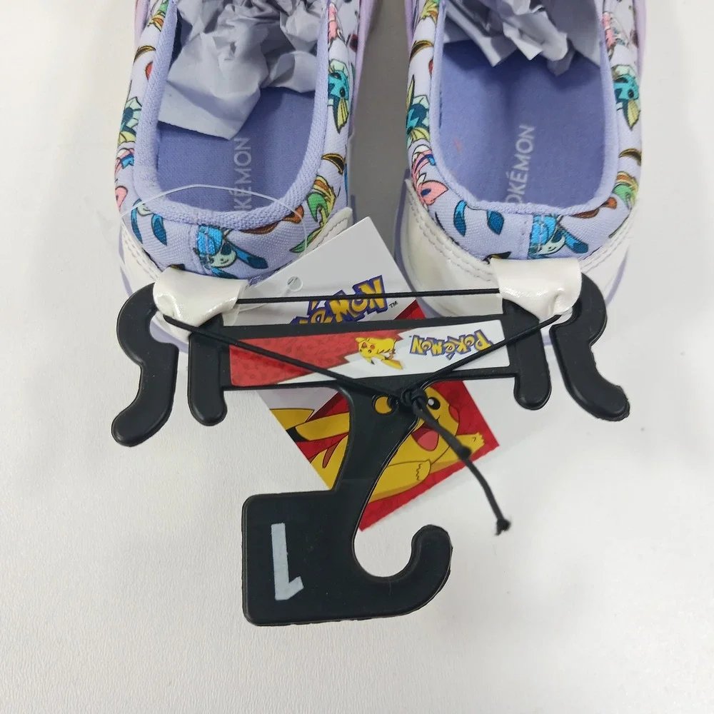 Pokemon Eevee Evolutions Slip On Sneakers Ground Up Purple Girls Size 1 NEW